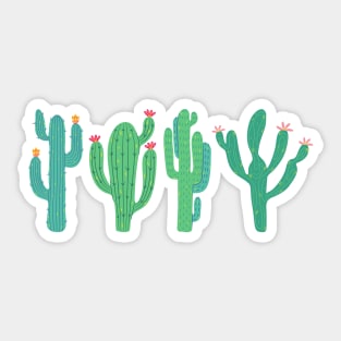 Cute colorful Succulents Print pattern Sticker